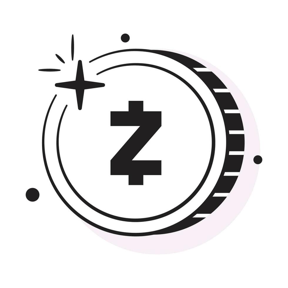 bien diseñado icono de zcash moneda, criptomoneda moneda vector diseño