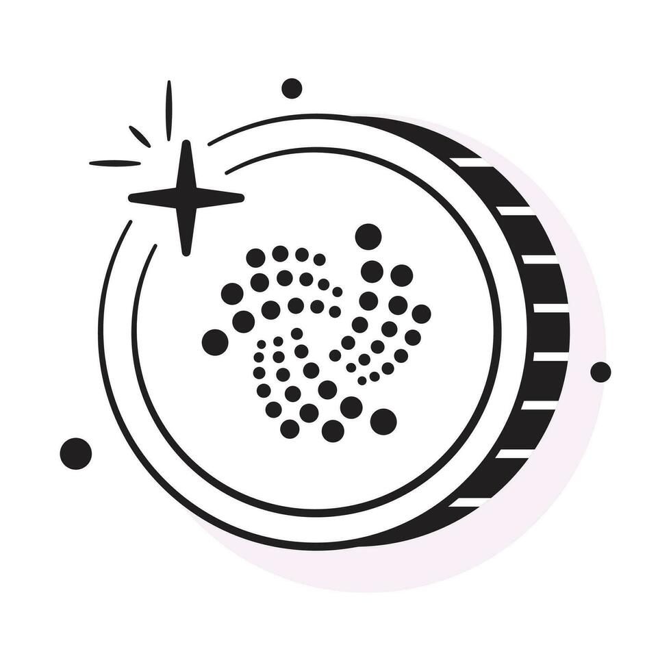 bien diseñado icono de iota moneda, criptomoneda moneda vector diseño