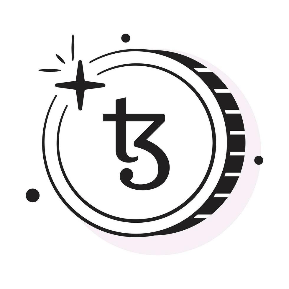 bien diseñado icono de tezos moneda, criptomoneda moneda vector diseño