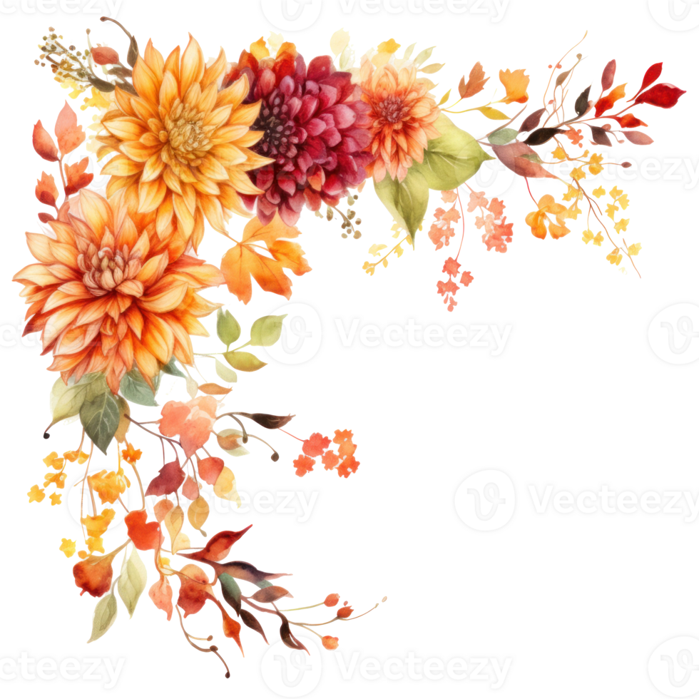 A Gorgeous Floral Border Background for Autumn Featuring png