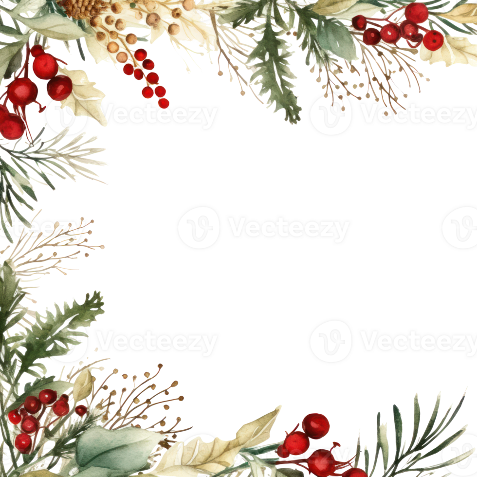 Natal folhagem fronteira com espaço para texto png