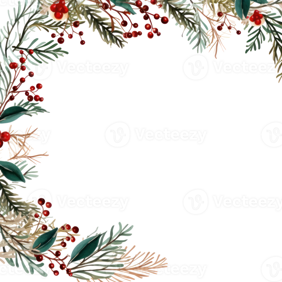 Christmas foliage border with space for text png