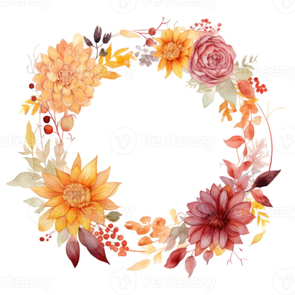 A Gorgeous Floral Border Background for Autumn Featuring png