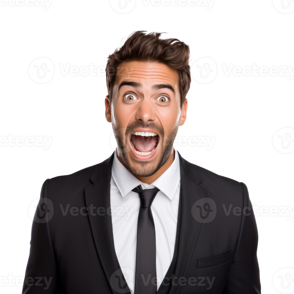Excited and Surprised Young Manager png