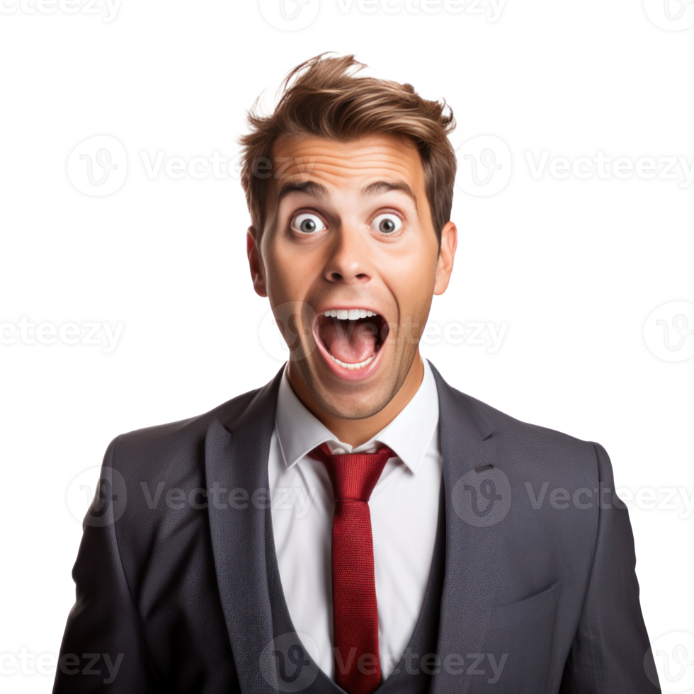 Excited and Surprised Young Manager png