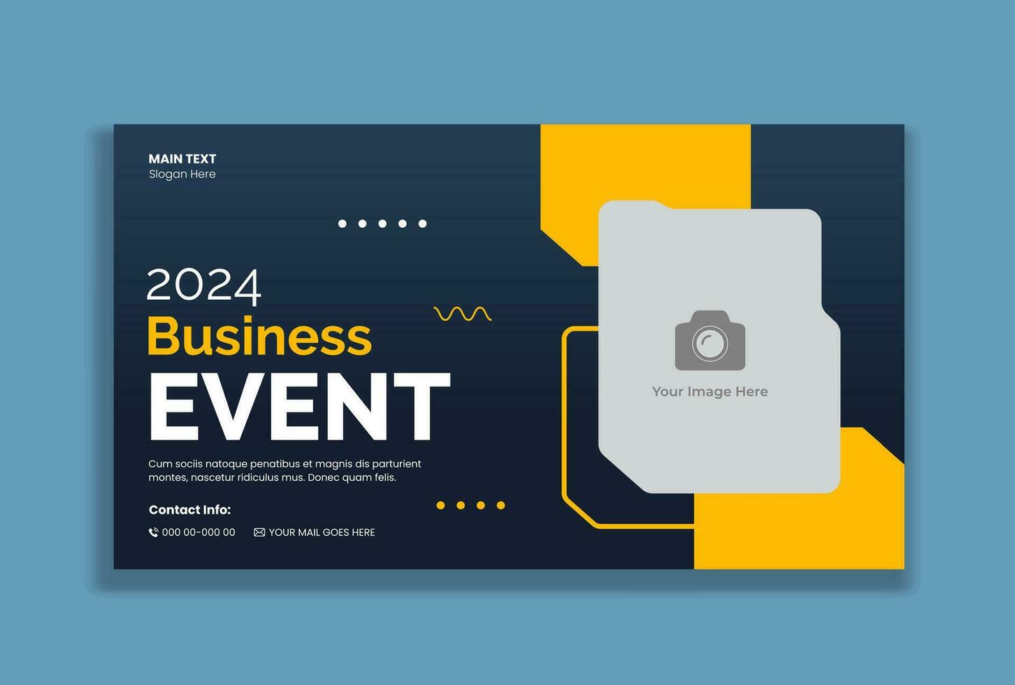 Video thumbnail design for business event video tutorials vector