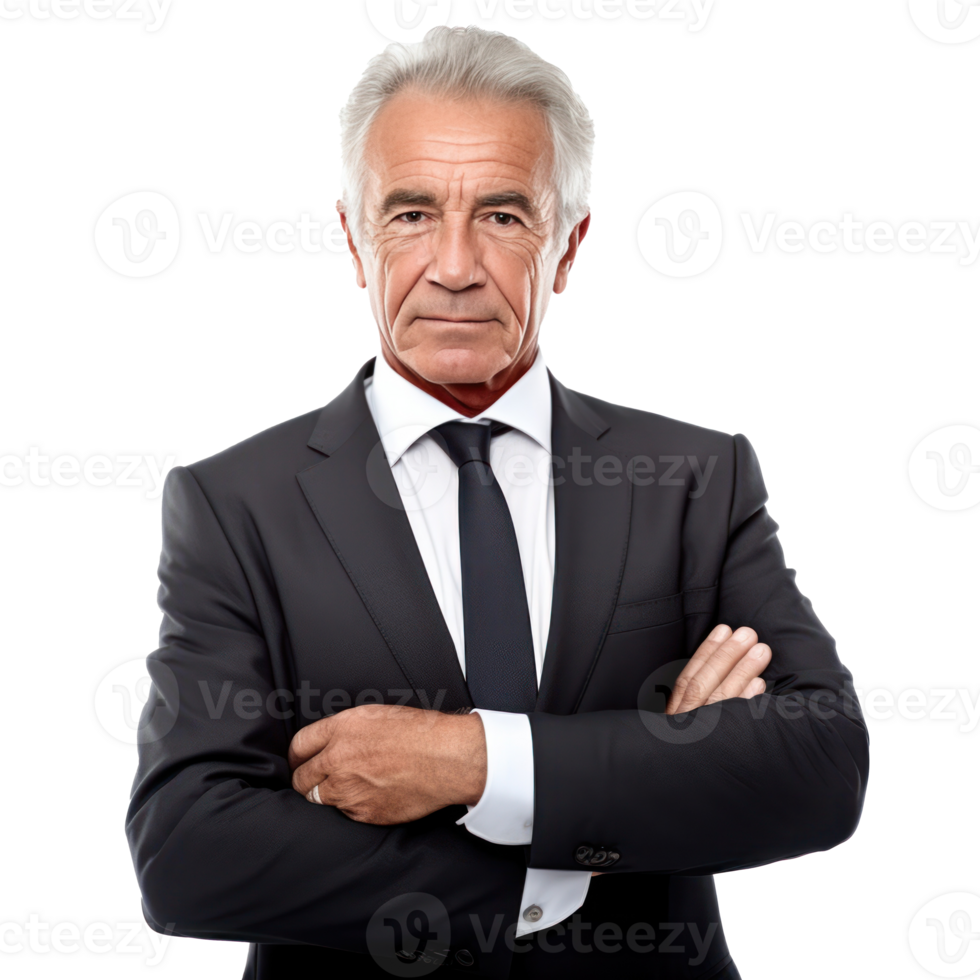 Handsome old business man isolated png