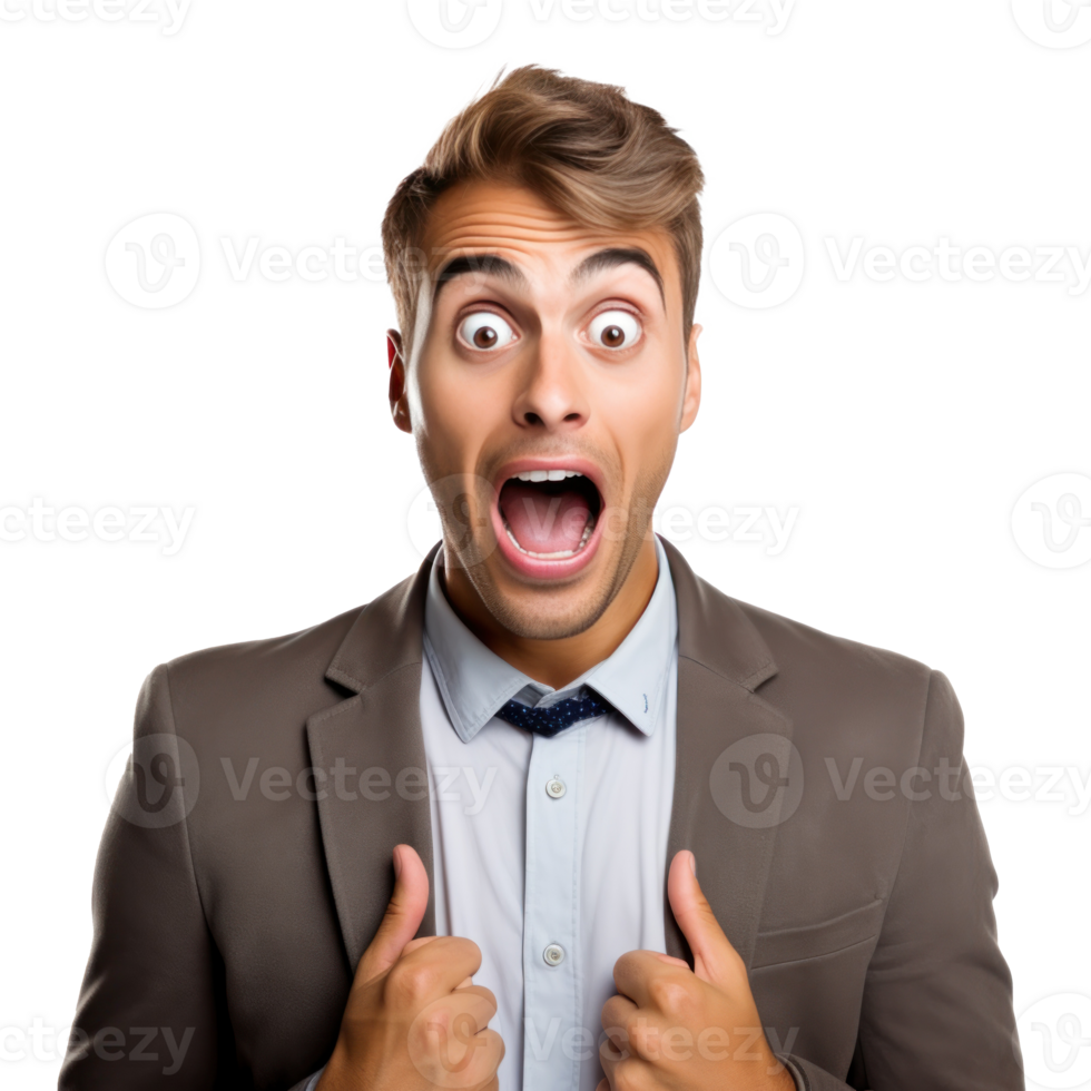 Excited and Surprised Young Manager png