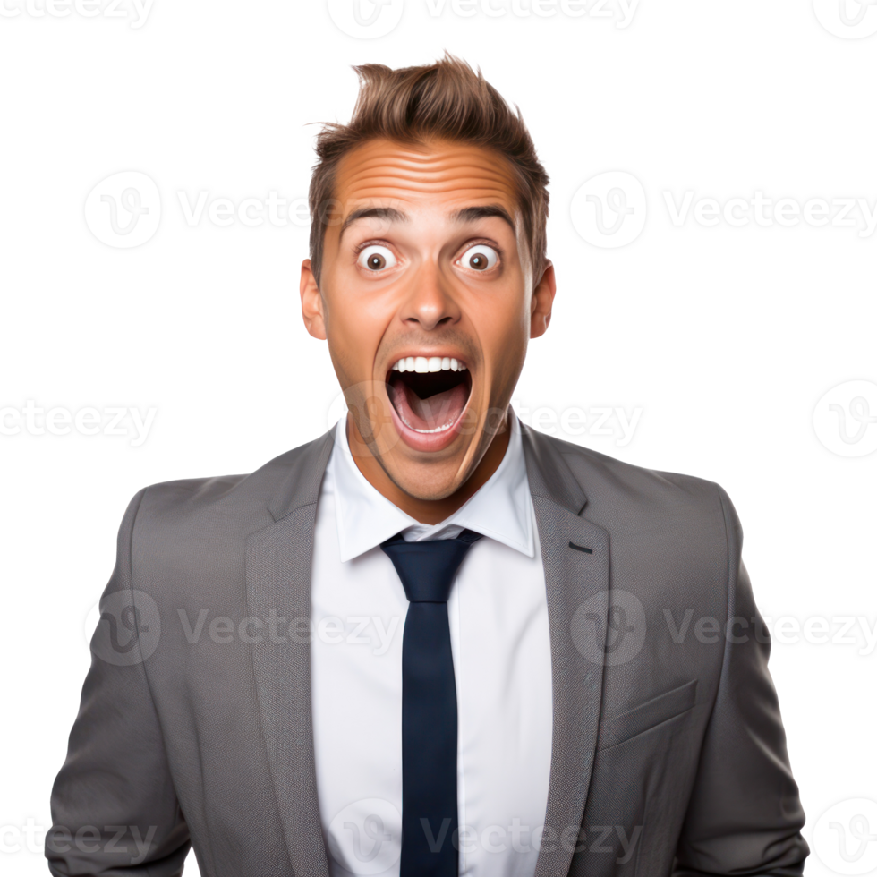 Excited and Surprised Young Manager png