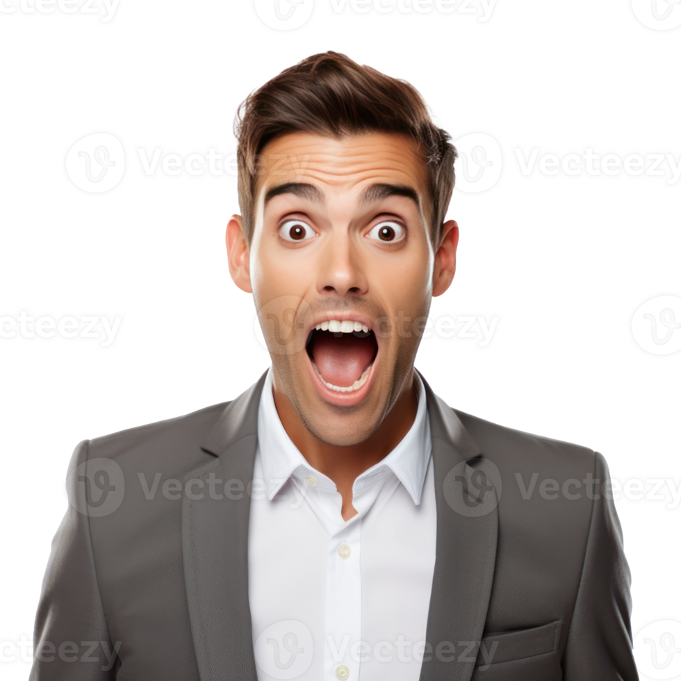 Excited and Surprised Young Manager png
