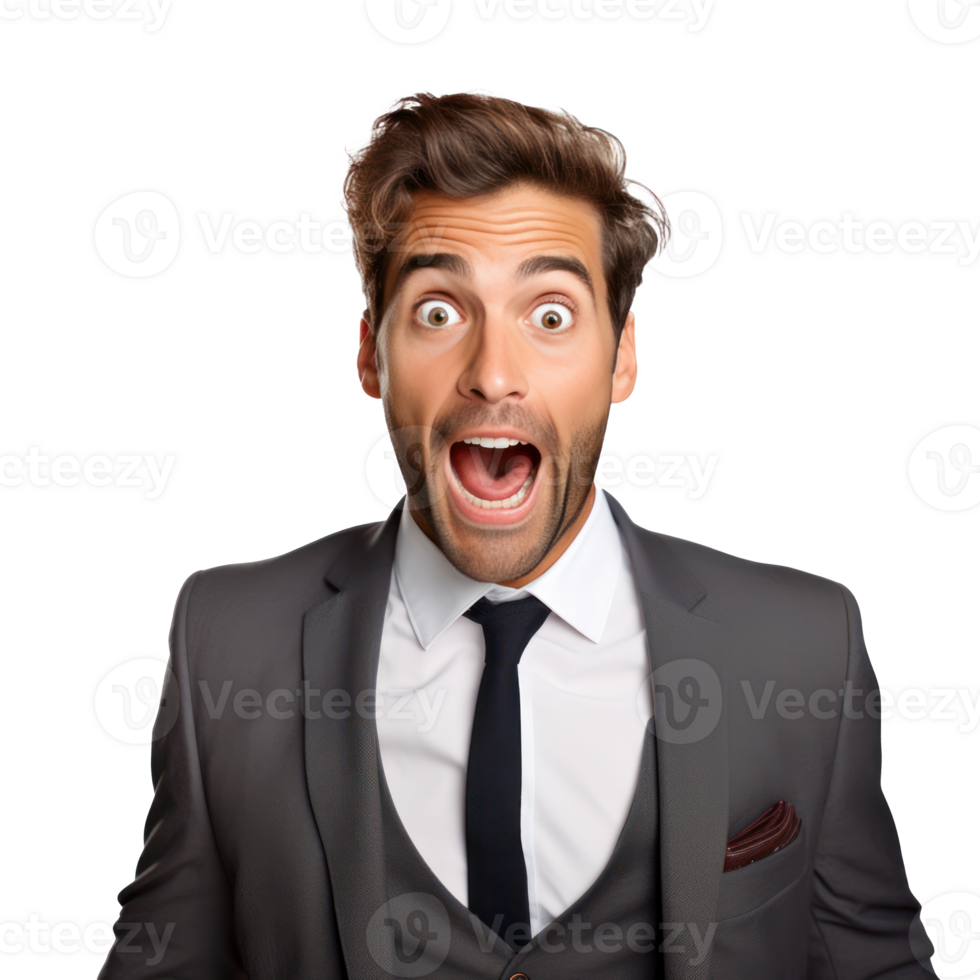 Excited and Surprised Young Manager png