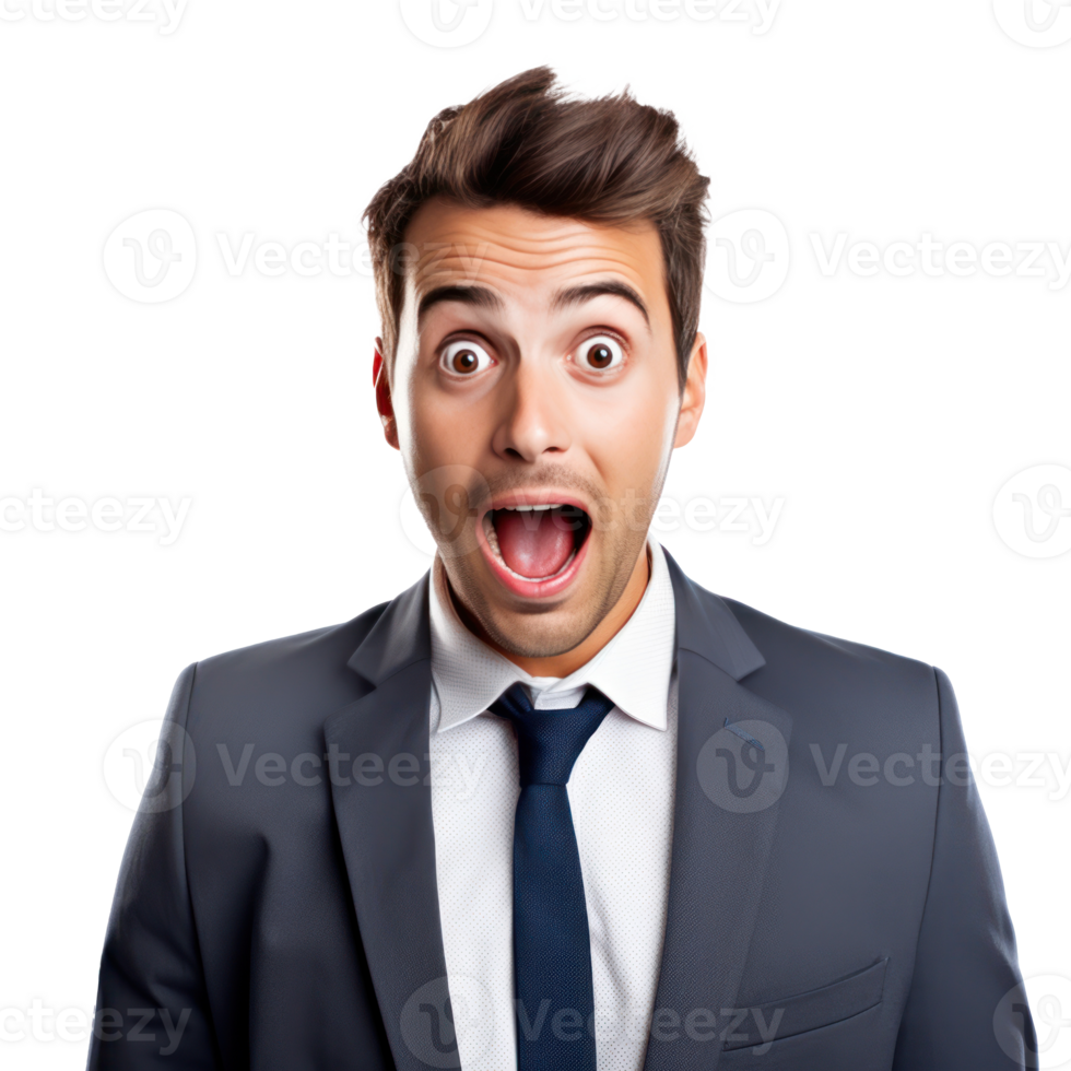 Excited and Surprised Young Manager png