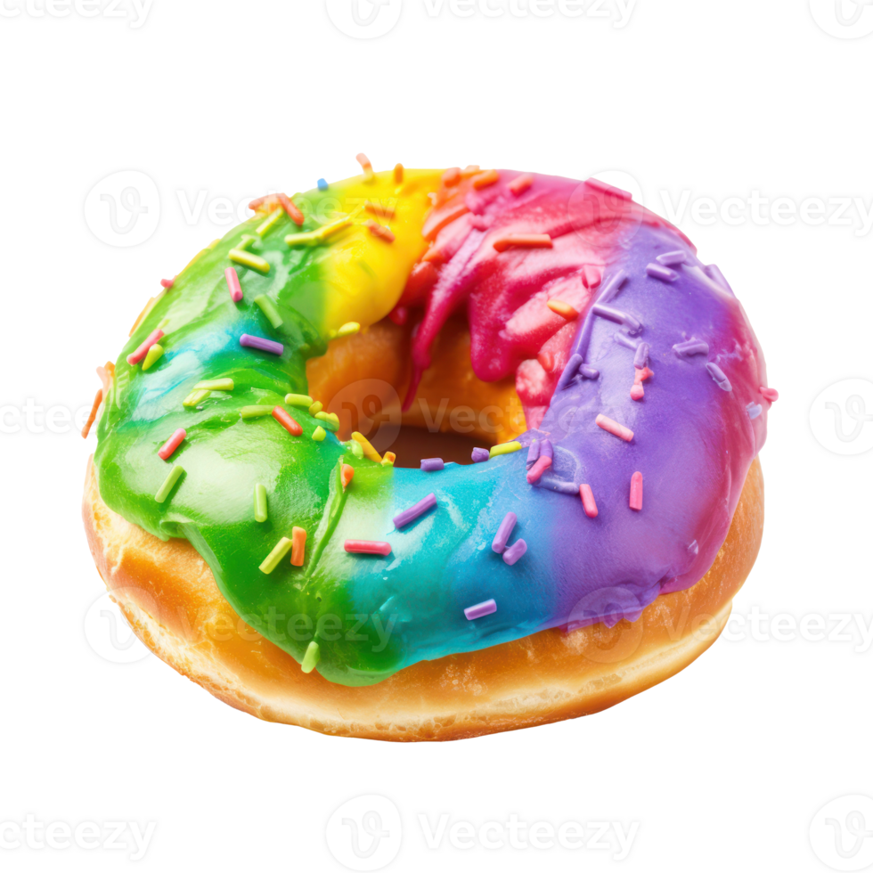 Rainbow bagel Bagel dyed with bright colors, often with cream cheese png
