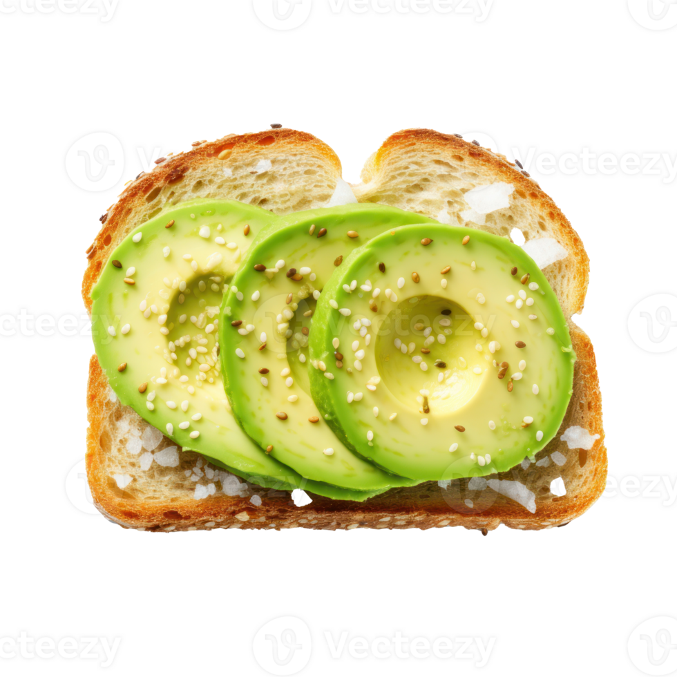 Avocado toast Sliced avocado on toast, sprinkled with salt and pepper