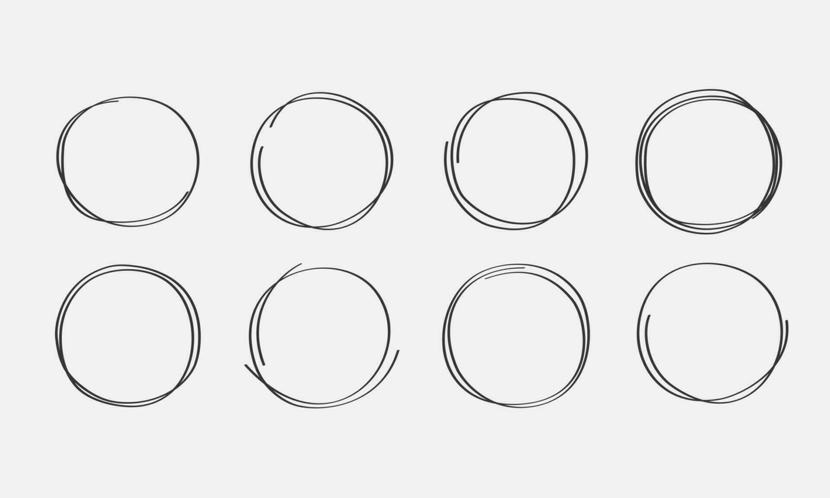 Hand drawn line circles. Note marks. Frame template for message. Sketch. Vector