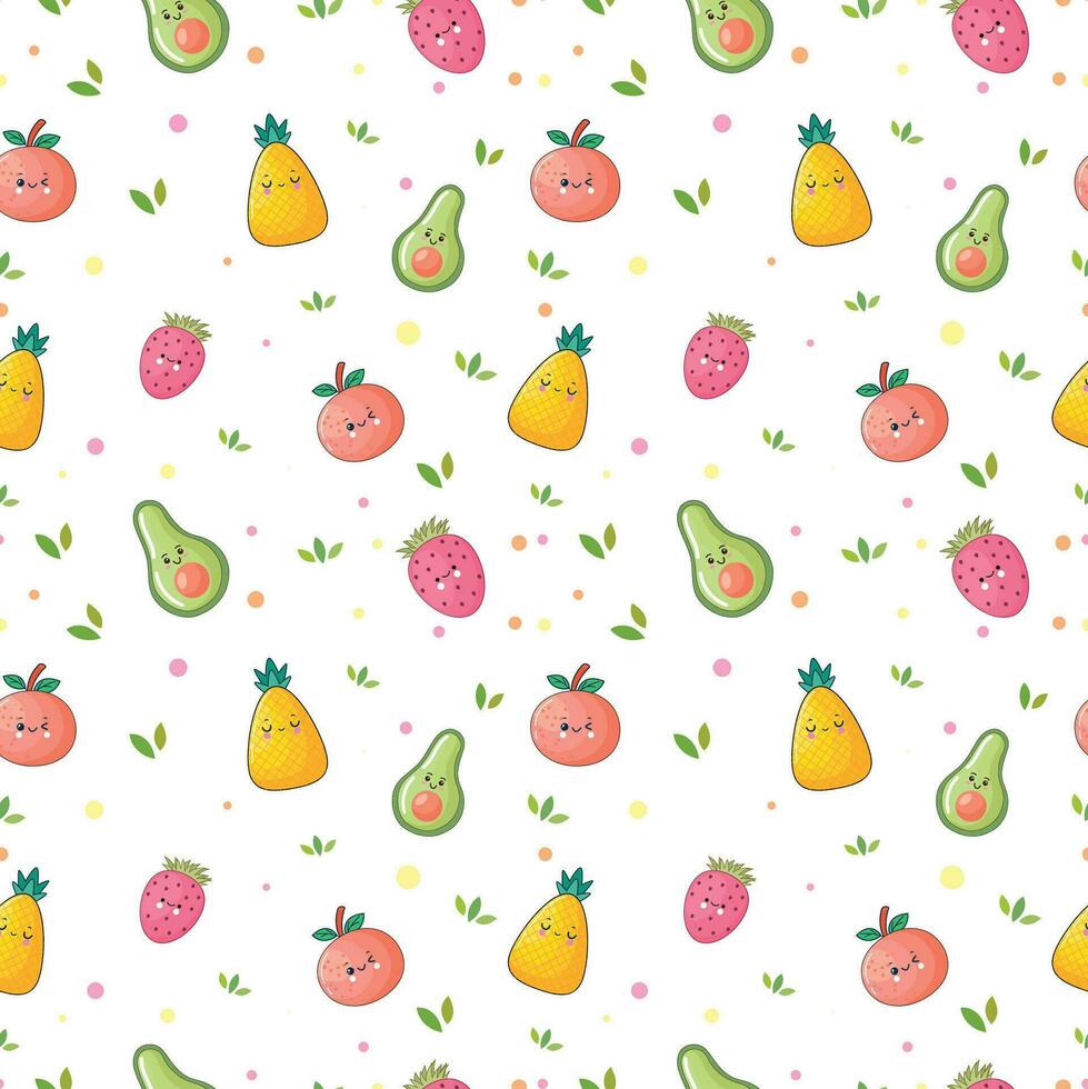Cute fruit  vector emoje, design art