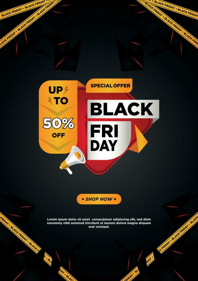 Poster Template Black Friday Sale Background vector