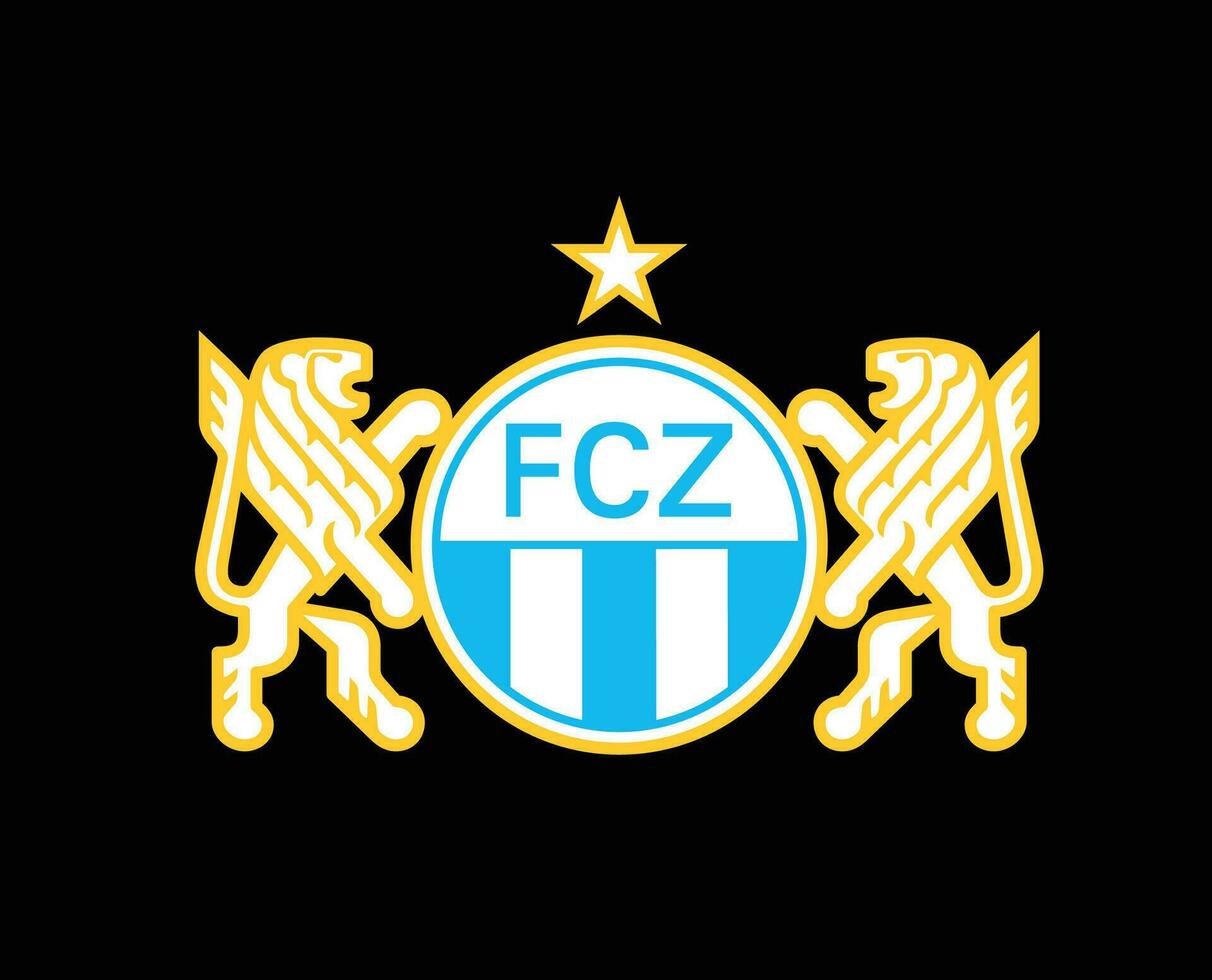 Zurich club símbolo logo Suiza liga fútbol americano resumen diseño vector ilustración con negro antecedentes