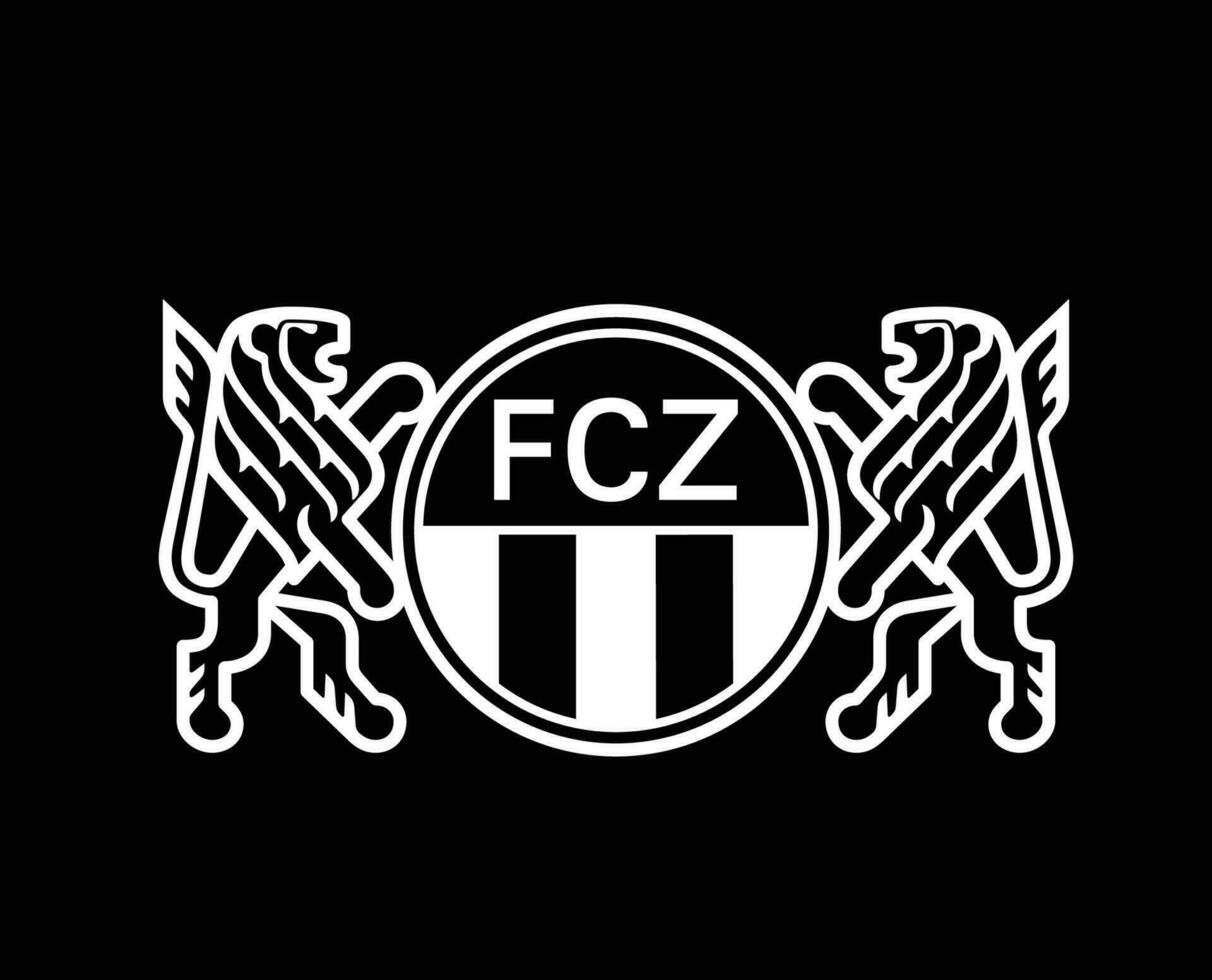 Zurich Club Logo Symbol White Switzerland League Football Abstract Design Vector Illustration With Black Background