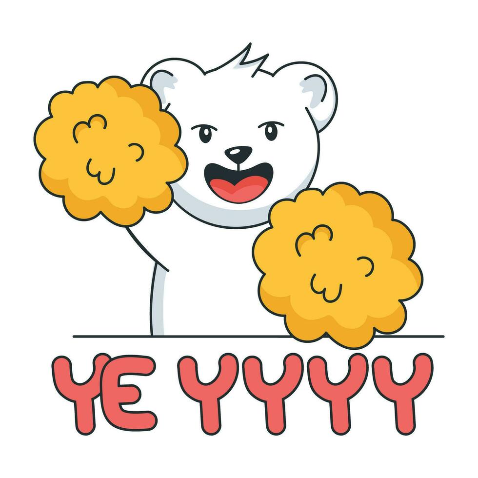 Trendy Cheerleader Bear vector