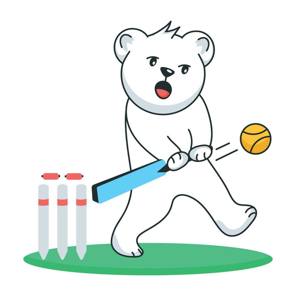 Trendy Cricket Game vector