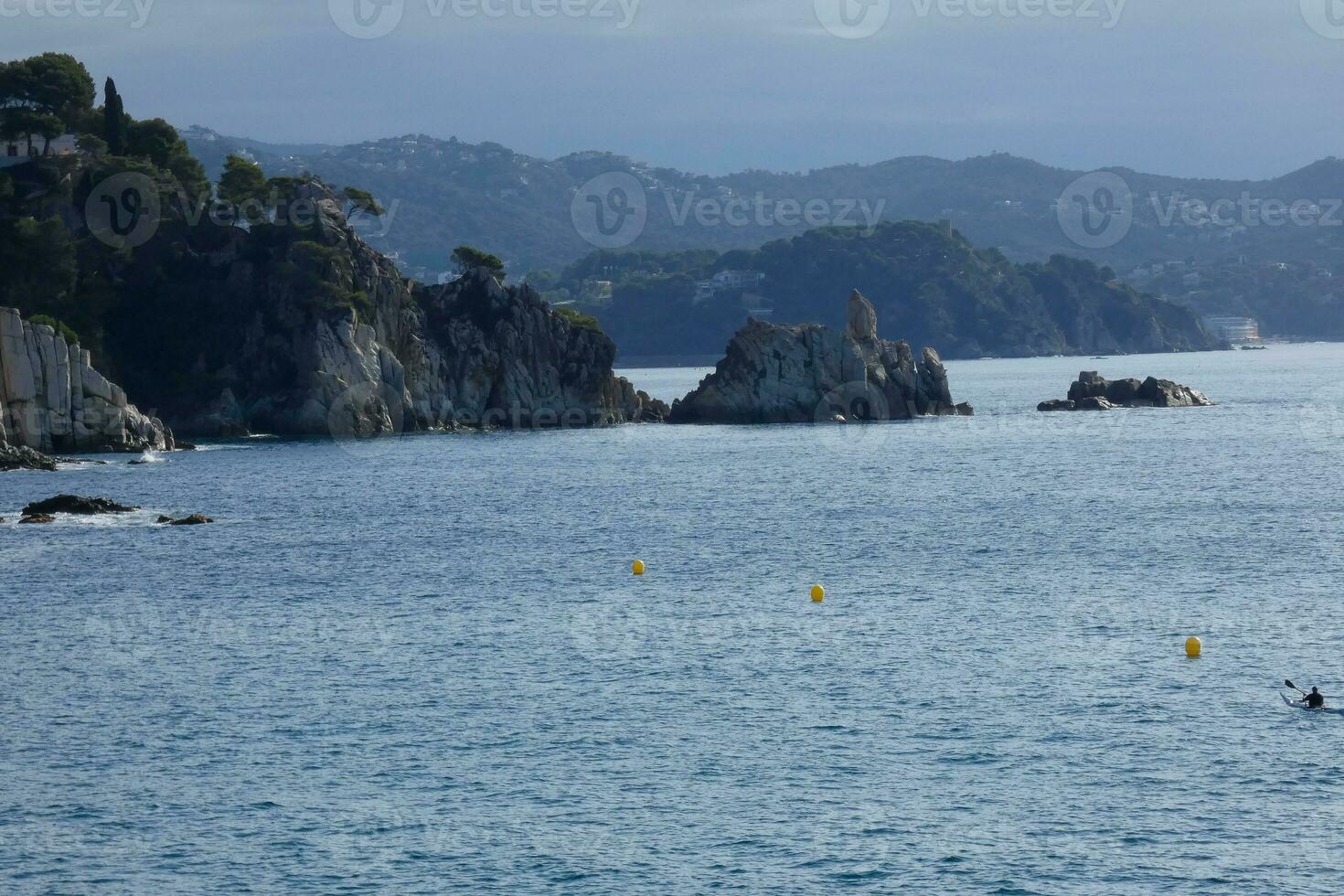 Rocks and sea on the Mediterranean coast, Costa brava catalana photo