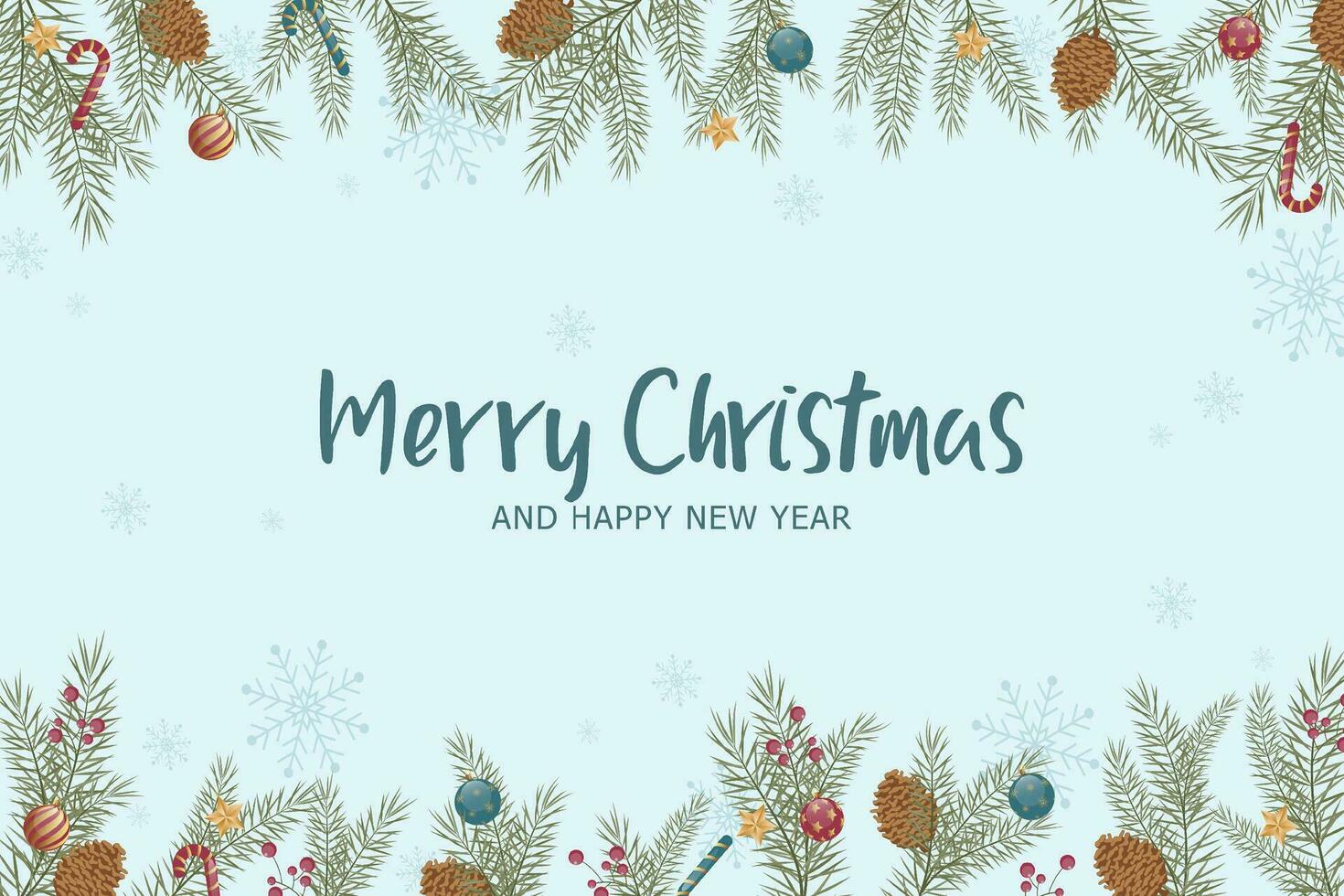 Merry Christmas background with pine leaf ornament 30768600 Vector Art