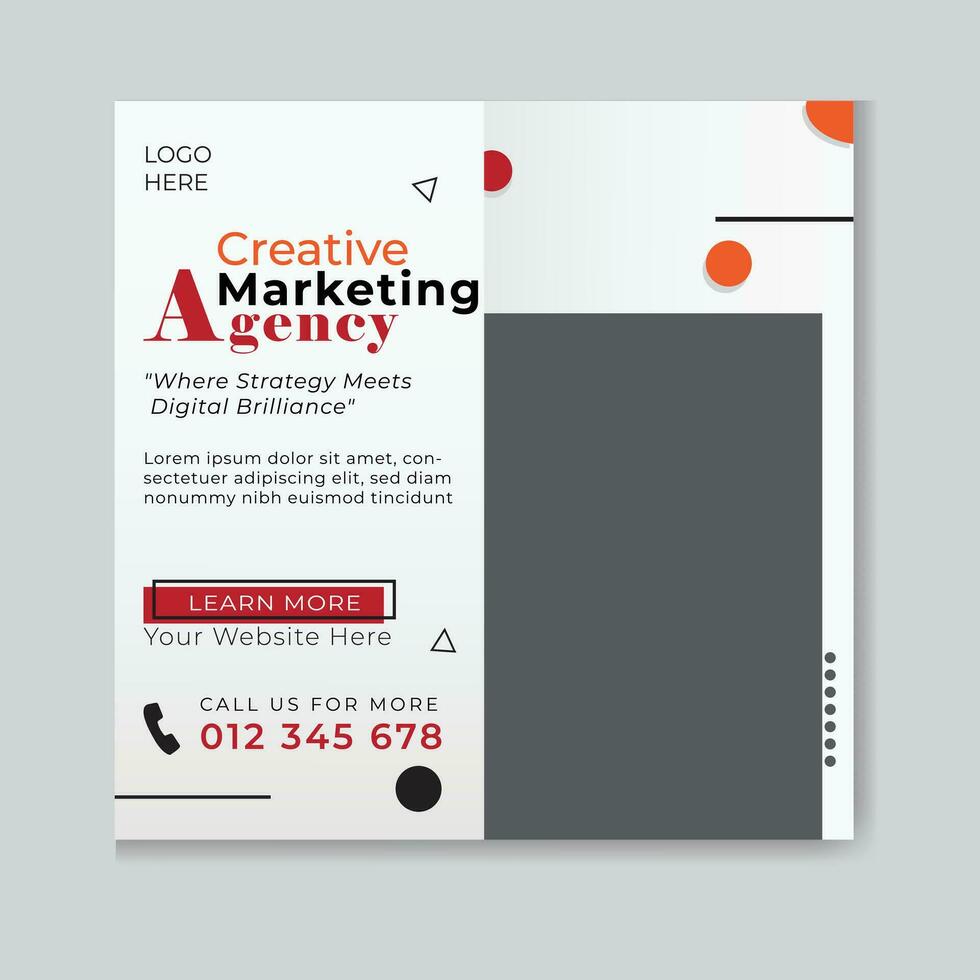 Creative marketing Agency Social media template vector