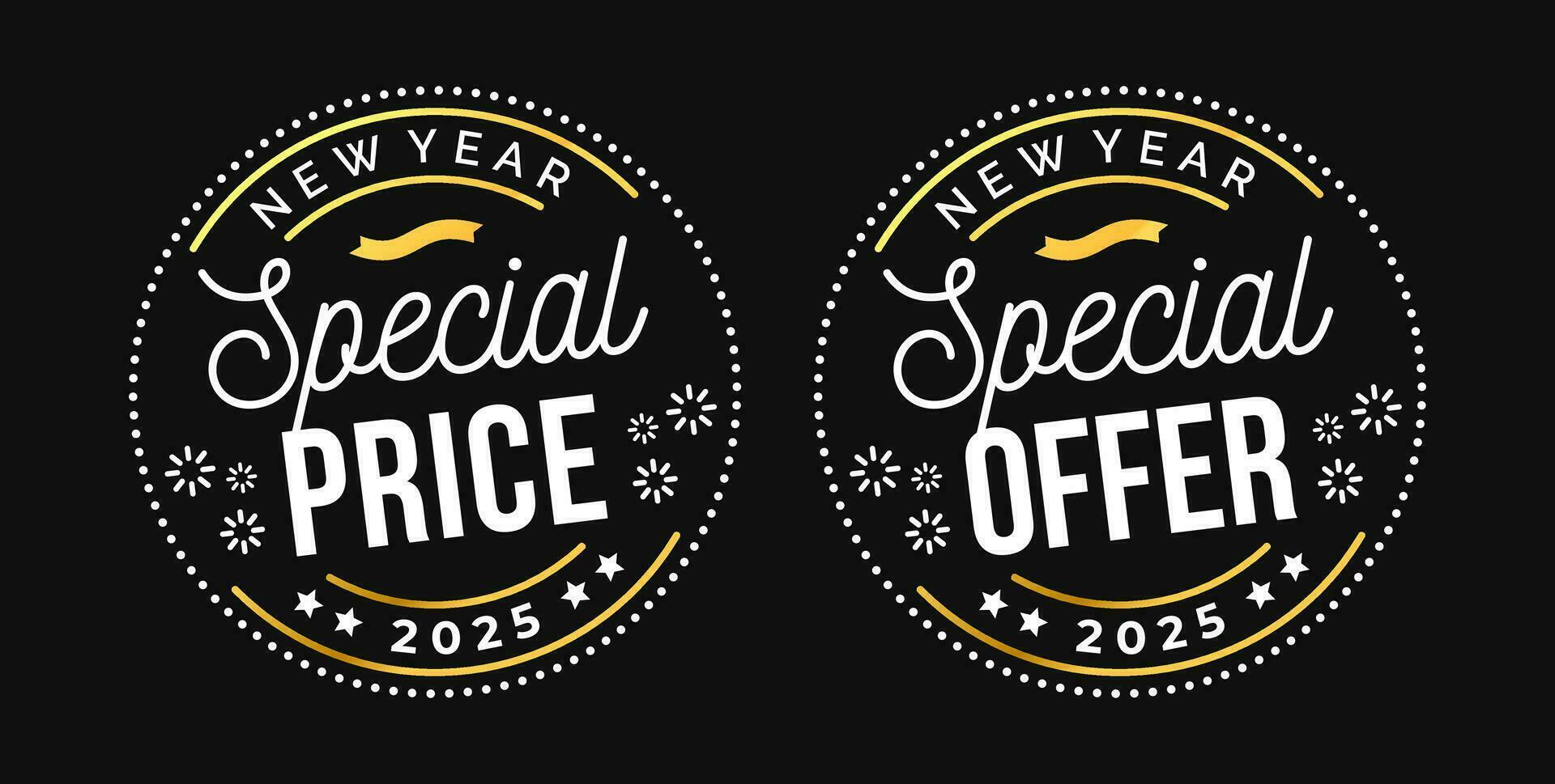 Luxury New Year Special Price and Offer Label Design Template Vector For icon, logo, seal, tag, sign, seal, symbol, badge, stamp, sticker, etc.