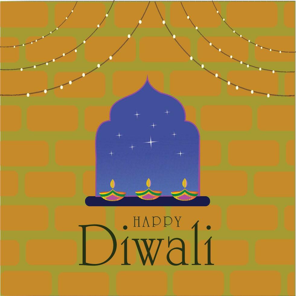 contento diwali festival de India saludos vector