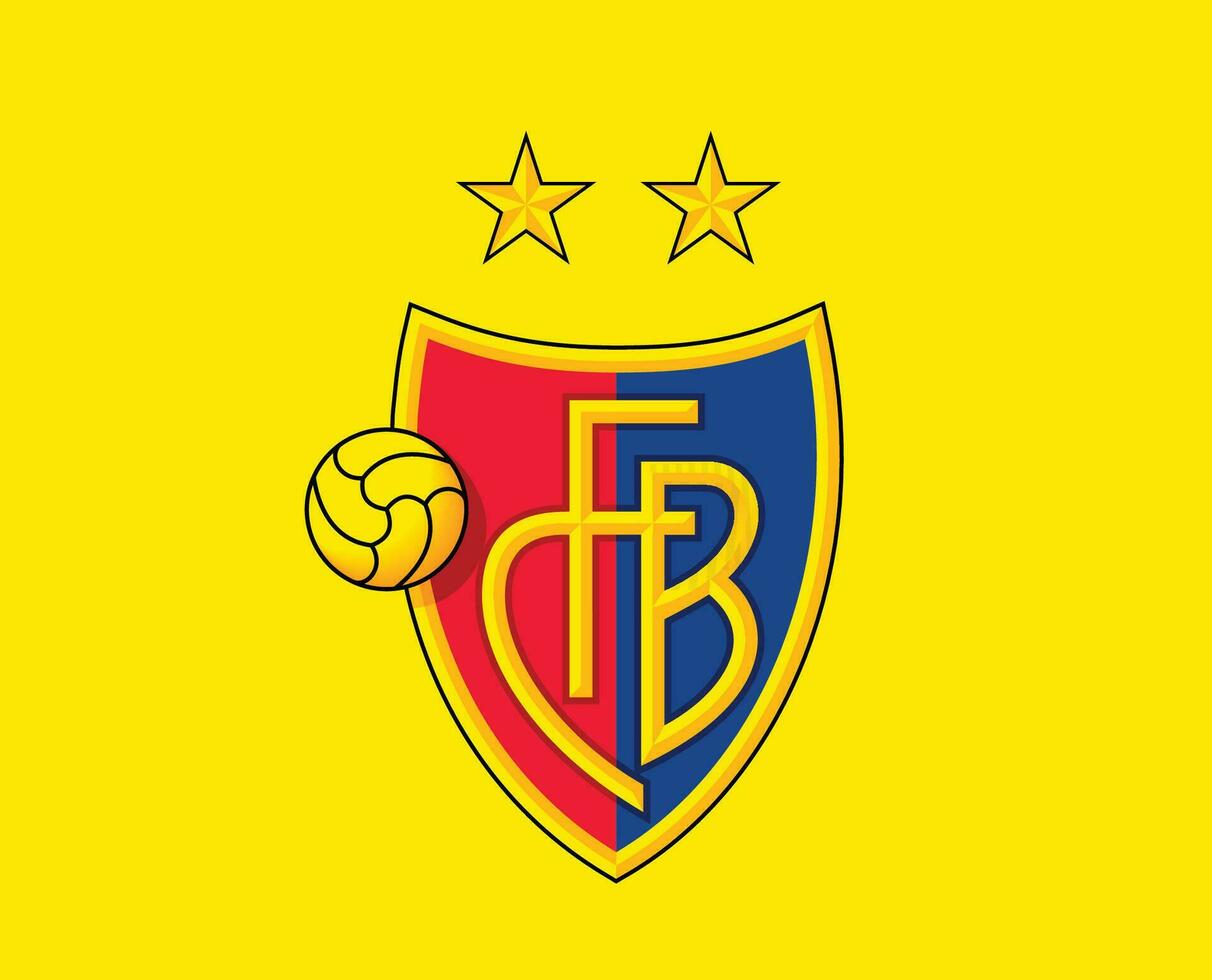 Basel Club Logo Symbol Switzerland League Football Abstract Design Vector Illustration With Yellow Background