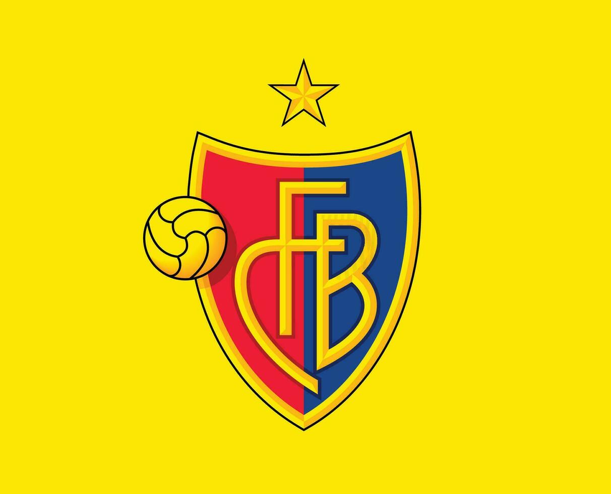 Basel Club Symbol Logo Switzerland League Football Abstract Design Vector Illustration With Yellow Background