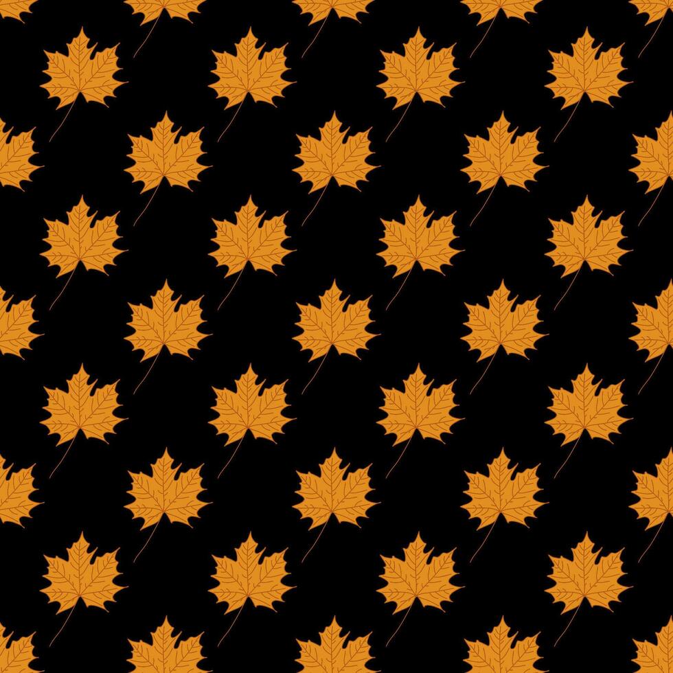 Vector seamless pattern of maple fall leaves