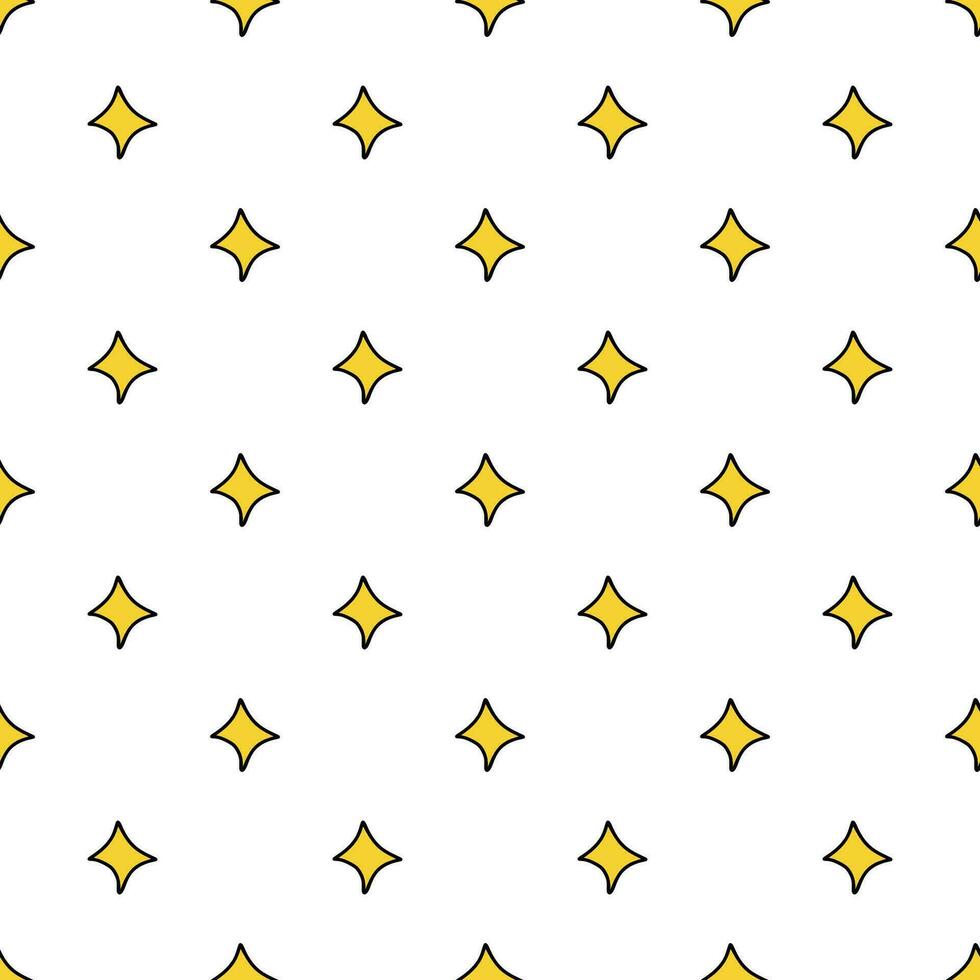 Vector elegant seamless pattern of cute geometric shapes of star, diamond, rhombus