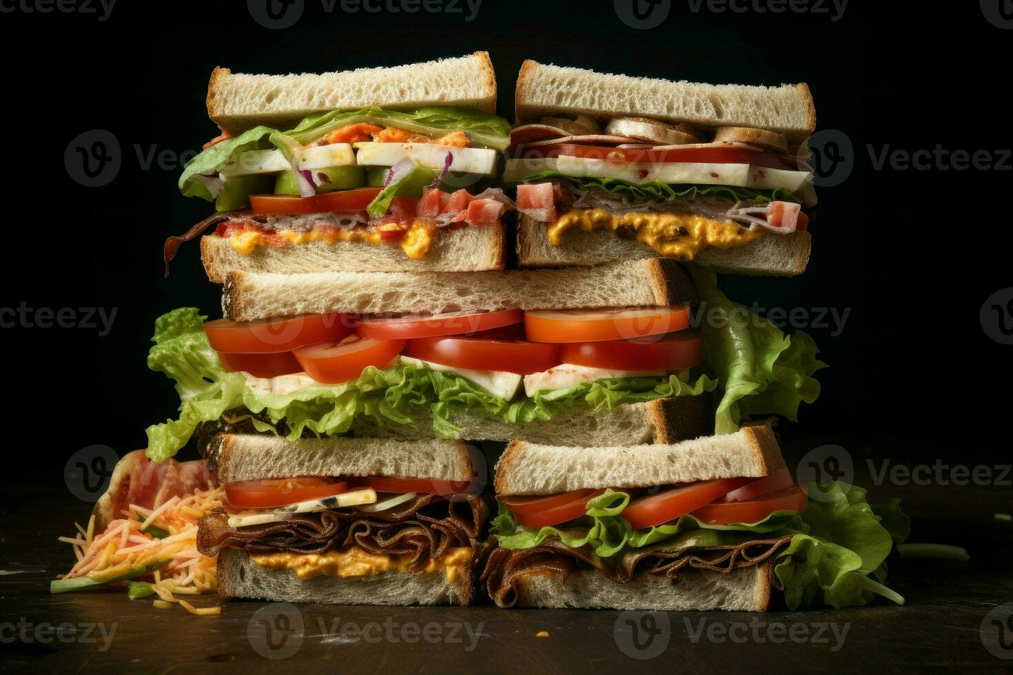 delicioso Fresco sándwiches generar ai foto