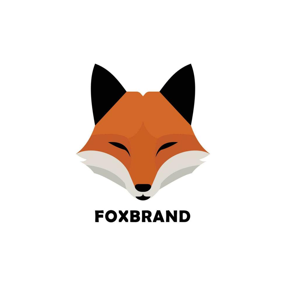 fox wolf logo icon with color minimal simple modern business branding vector