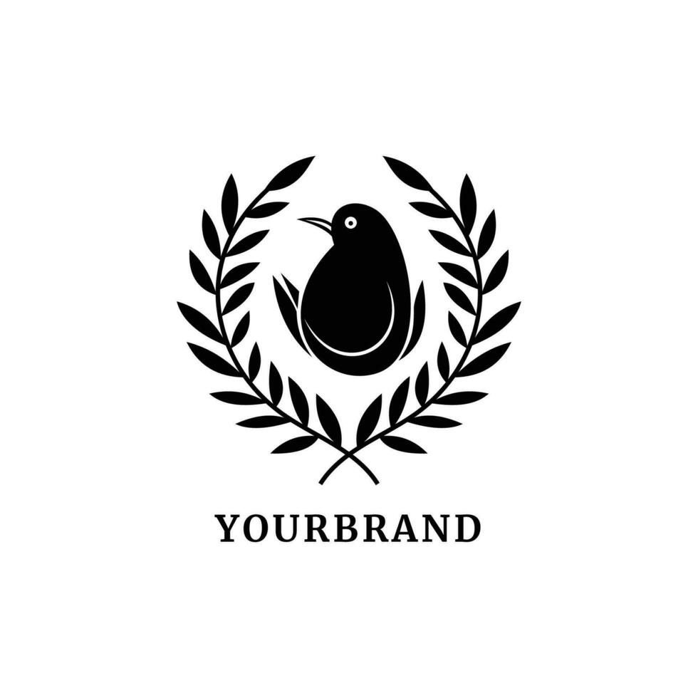 elegant bird logo icon in black silhouette minimalist concept design vector business branding