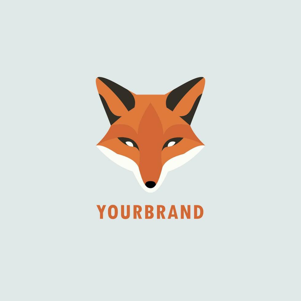 fox logo icon in color minimalist concept design vector business branding