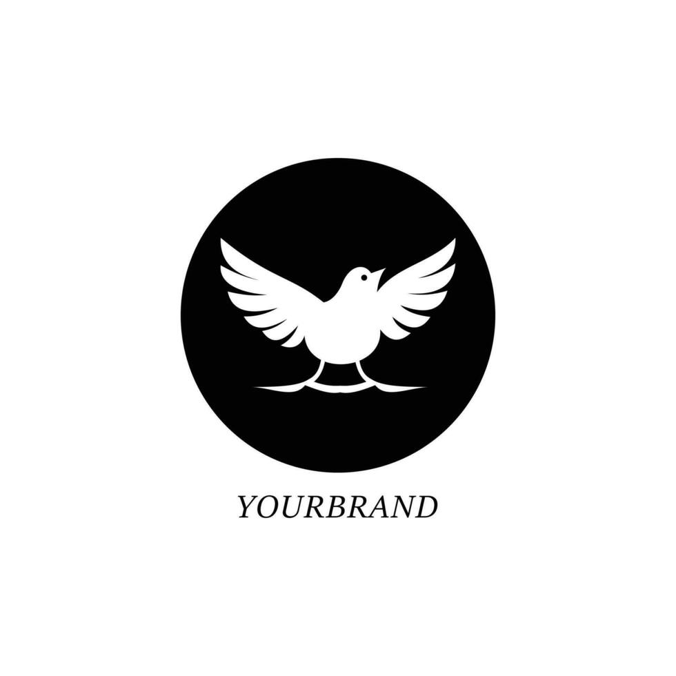 modern bird logo icon in black and white minimalist concept design vector business branding