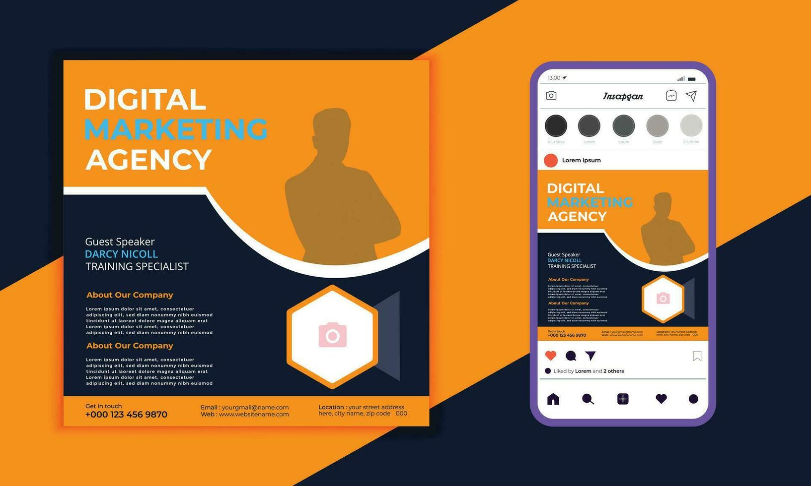 Social Media Post Banner Design. Digital Marketing Agency Banner Design. Vector Design. Modern Layout Template. Post Banner Template. Business Banner Design.