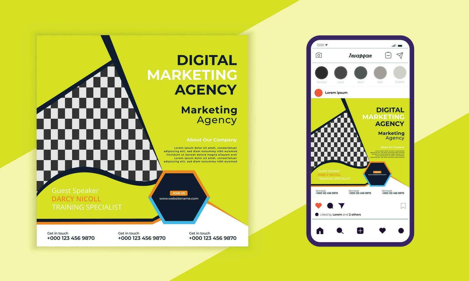 Social Media Post Banner Design. Digital Marketing Agency Banner Design. Vector Design. Modern Layout Template. Post Banner Template. Business Banner Design.