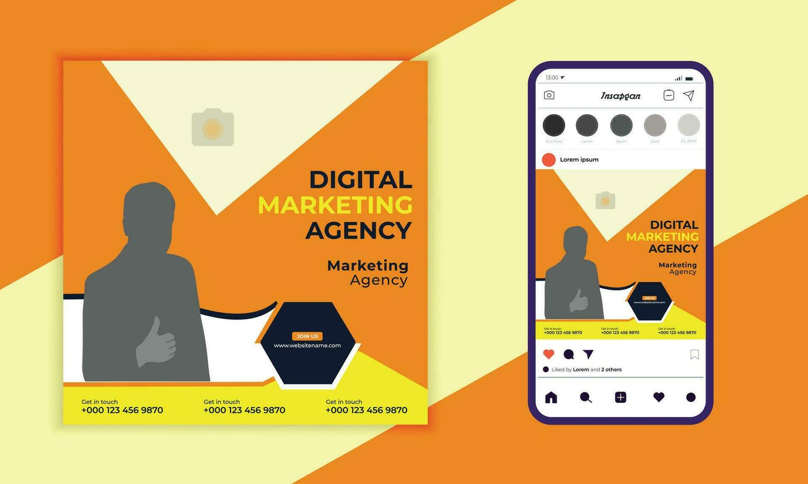 Social Media Post Banner Design. Digital Marketing Agency Banner Design. Vector Design. Modern Layout Template. Post Banner Template. Business Banner Design.