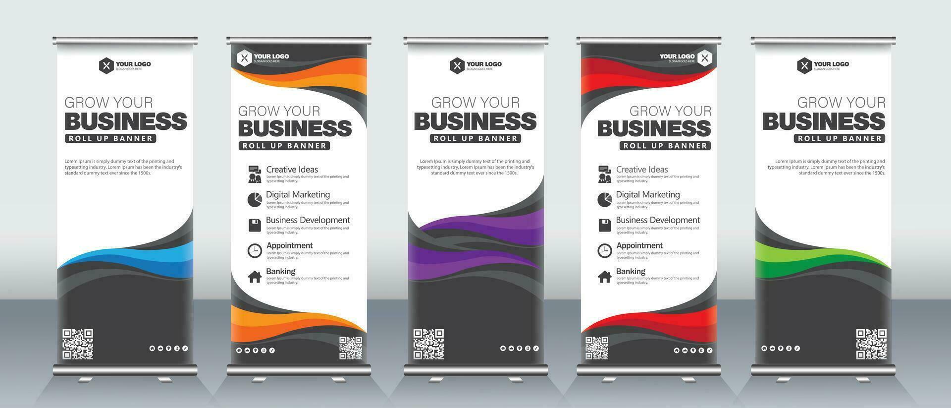 Modern business roll up banner design for business events, presentations vector