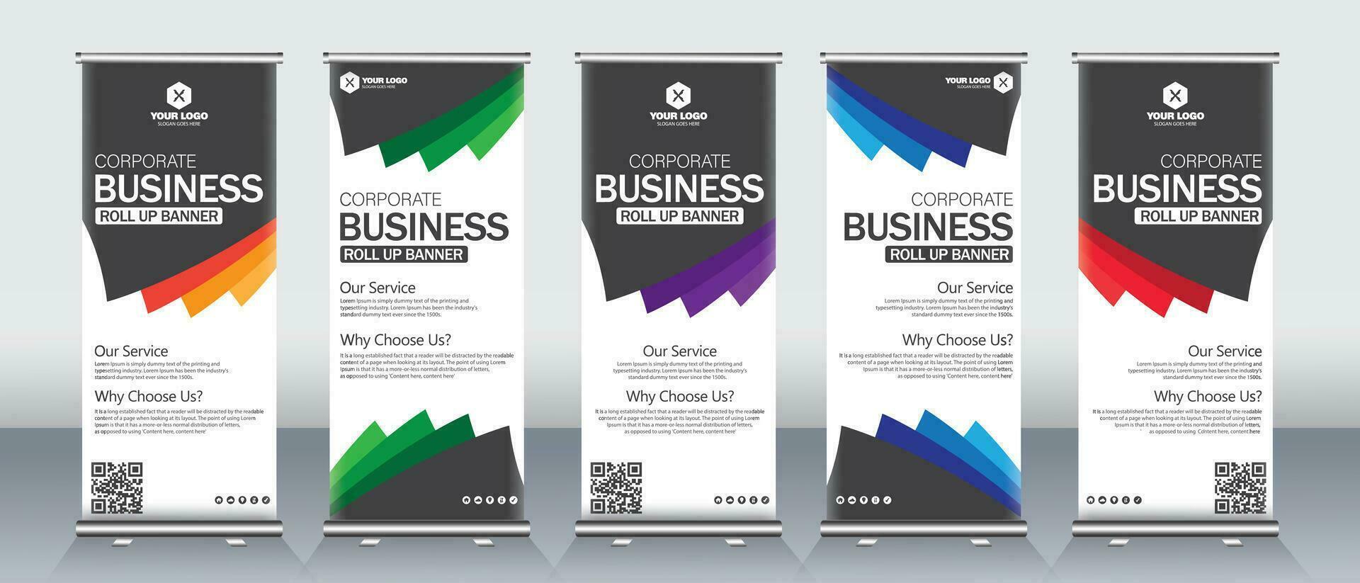 Modern Roll up banner design for business events, presentations vector