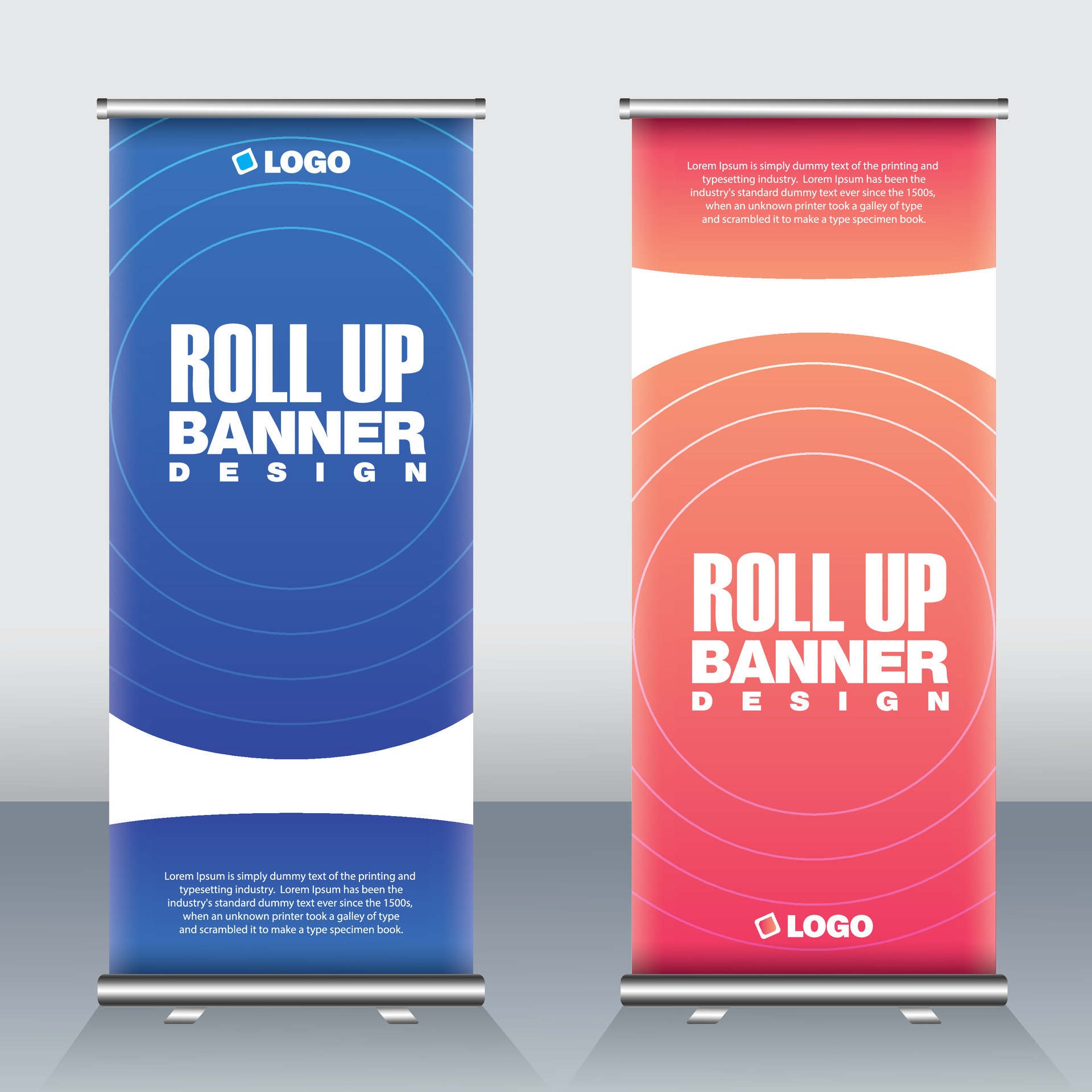 Roll up banner for business event with Vertical abstract premium design