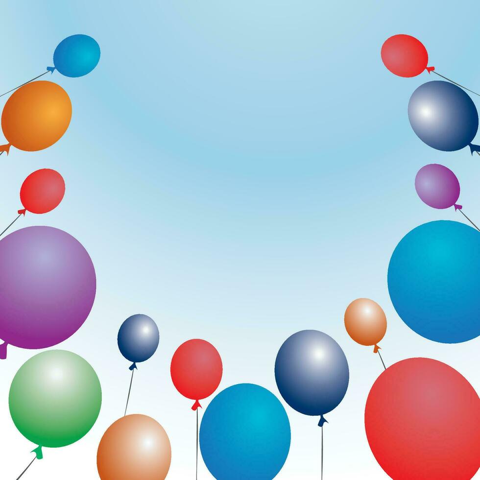 Illustration of realistic balloons on cloud background vector