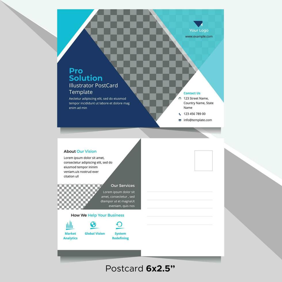 postcard design template vector