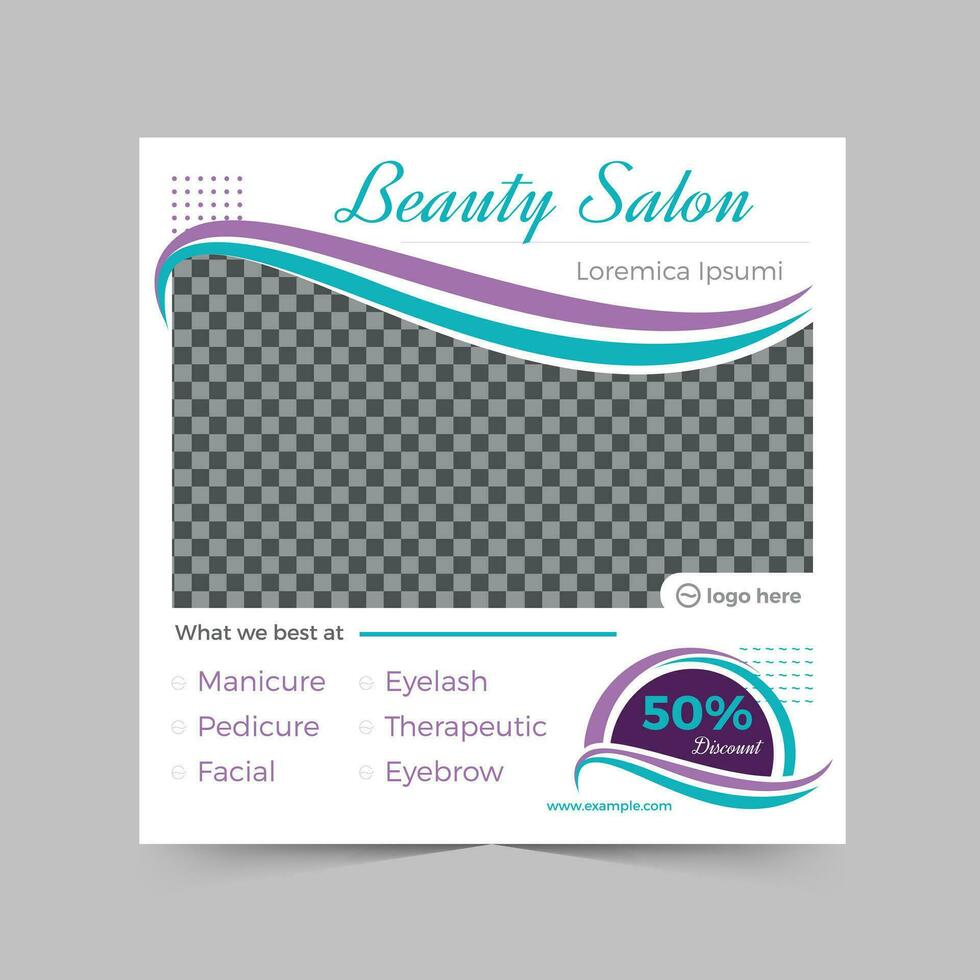 Beauty salon social media post vector