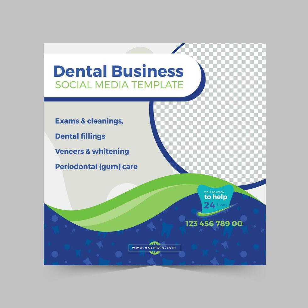 Dental social media post design vector