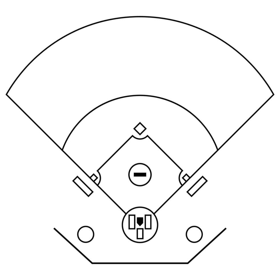 Baseball Field Diagram vector